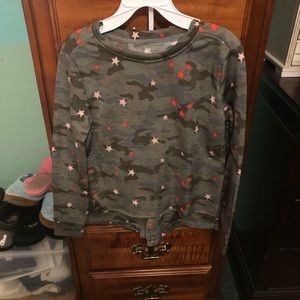 NWT Vigoss Evergreen Camo Stars Sweatshirt Set W/ Matching Shorts Girls S- 7/8